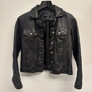 Vintage Gap black leather women's jacket S